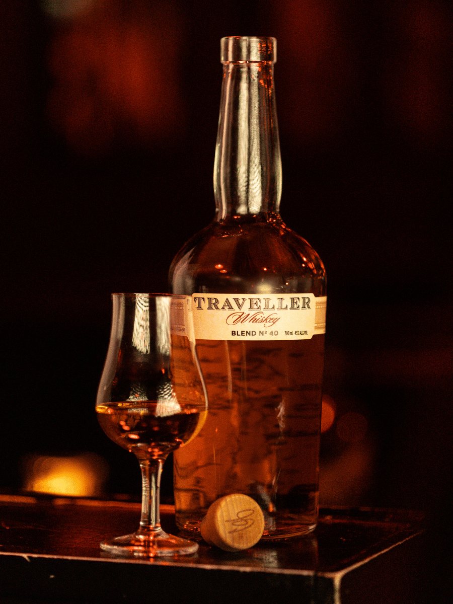 Traveller Whiskey Blend No. 40 with a tasting glass